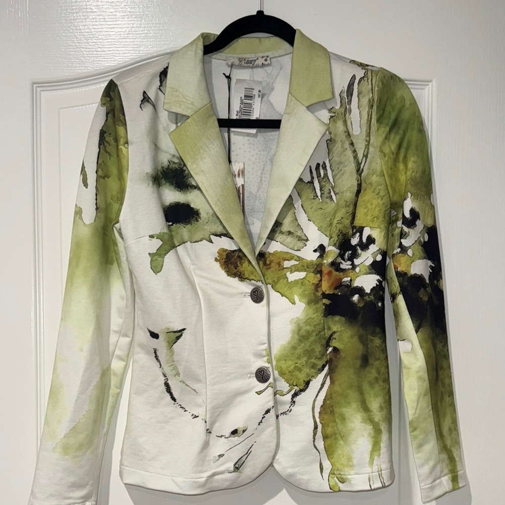 Stylish Green and Cream Blazer